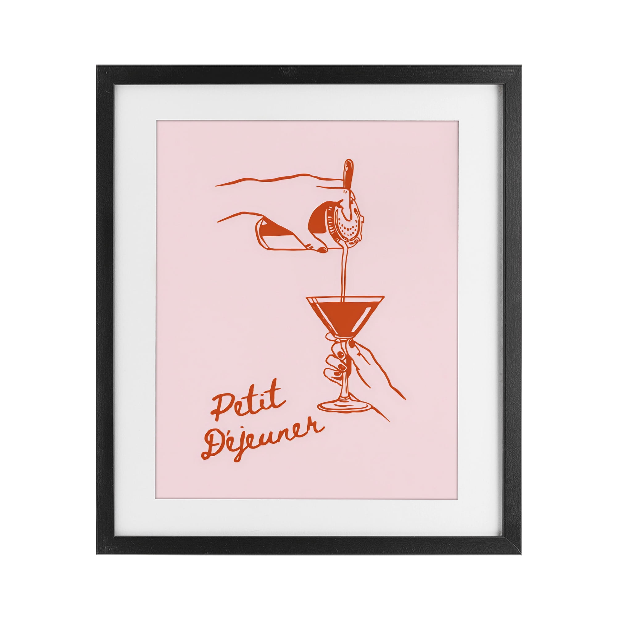 Stupell Industries Pouring Brunch Cocktail Black Framed Print Under Glass, design by The Prints Vibe
