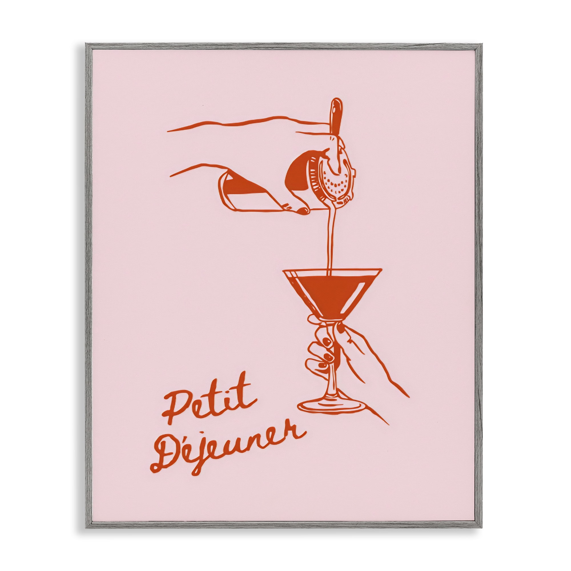 Stupell Industries Pouring Brunch Cocktail Gray Framed Giclee Art, design by The Prints Vibe