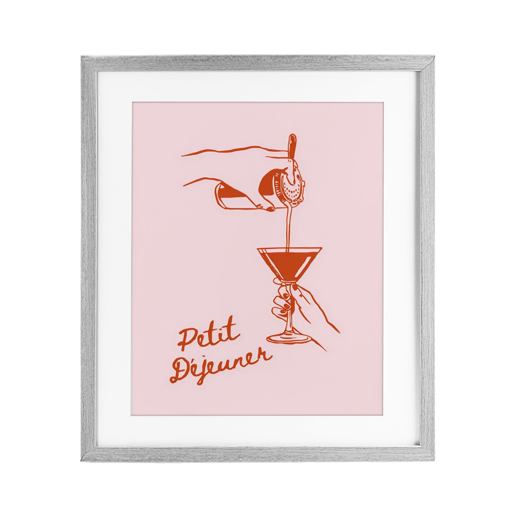 Stupell Industries Pouring Brunch Cocktail Gray Framed Print Under Glass, design by The Prints Vibe