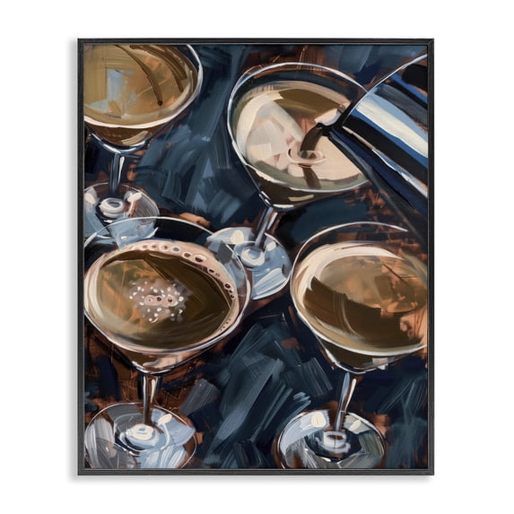 Stupell Industries Pouring Espresso Martini Food & Beverage Painting Black Framed Art Print Wall Art, 24 x 30