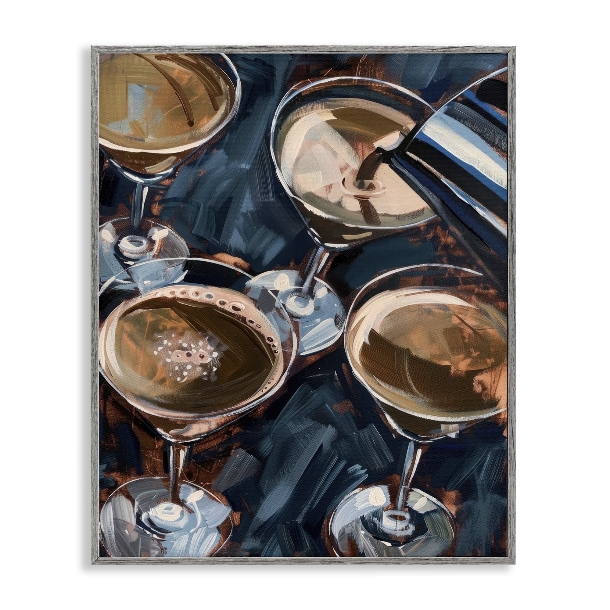 Stupell Industries Pouring Espresso Martini Food & Beverage Painting Gray Framed Art Print Wall Art, 11 x 14