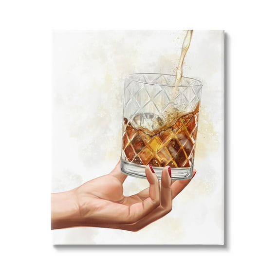 Stupell Industries Pouring Liqueur Glass Beverage Graphic Art Gallery Wrapped Canvas Print Wall Art, Design by Ziwei Li