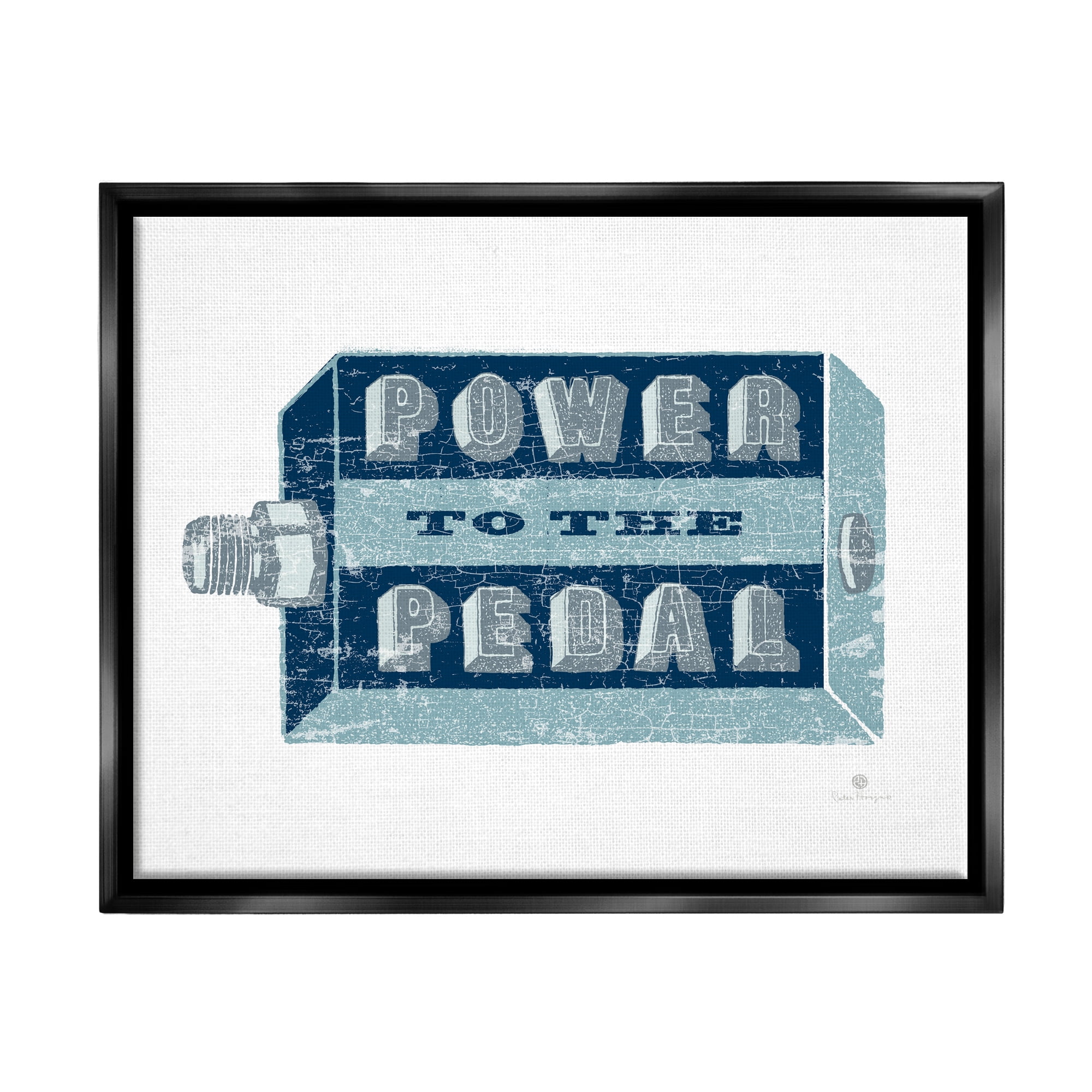 Stupell Industries Power To Pedal Cycling Transportation Painting Black Floater Framed Art Print Wall Art, 31 x 25