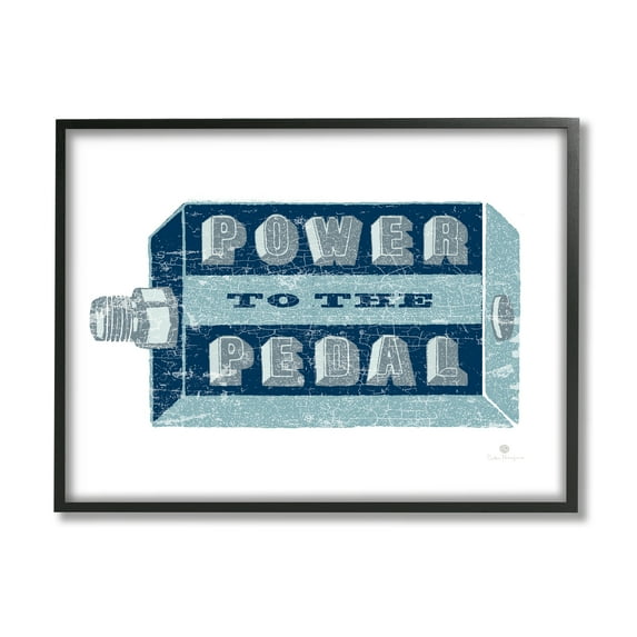 Stupell Industries Power To Pedal Cycling Transportation Painting Black Framed Art Print Wall Art, 30 x 24