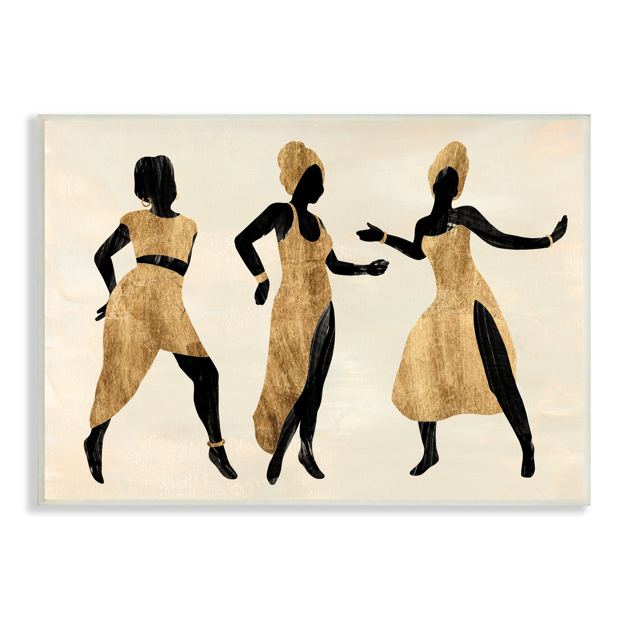 Stupell Industries Powerful Women Dancing African Glam Fashion Black Beige, 13 x 19, Designed by Annie Warren