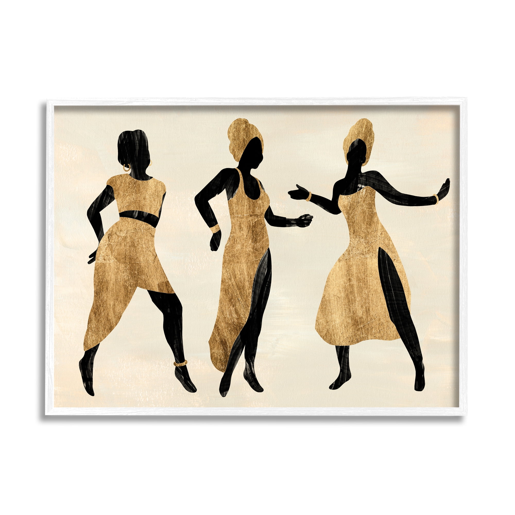 Stupell Industries Powerful Women Dancing African Glam Fashion Black Beige, 16 x 20, Designed by Annie Warren