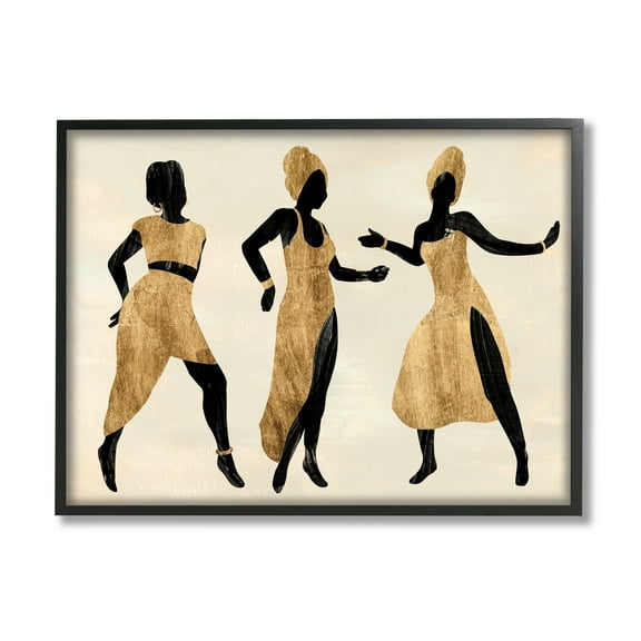 Stupell Industries Powerful Women Dancing African Glam Fashion Black Beige, 24 x 30, Designed by Annie Warren