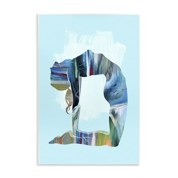 Stupell Industries Powerful Yoga Stretch Sports Painting Unframed Art Print Wall Art, 10 x 15