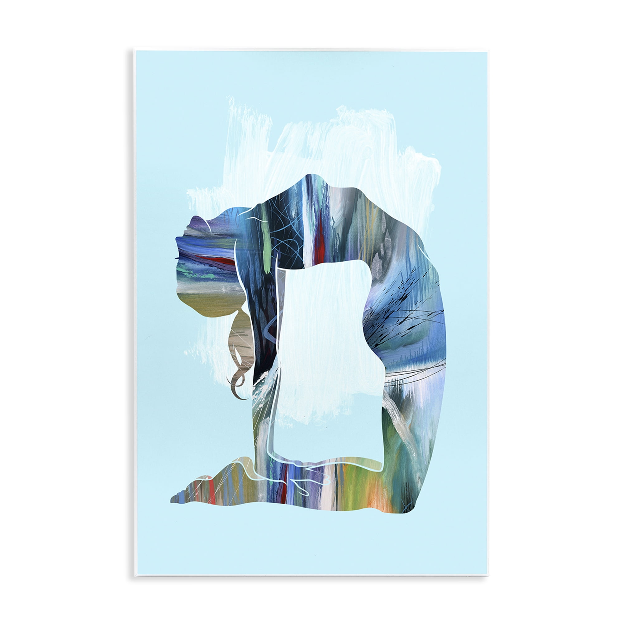 Stupell Industries Powerful Yoga Stretch Sports Painting Unframed Art Print Wall Art, 13 x 19