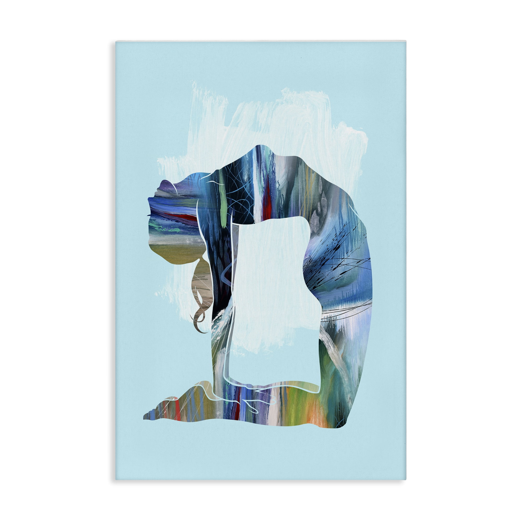 Stupell Industries Powerful Yoga Stretch Sports Painting Wrapped Canvas Art Print Wall Art, 16 x 24