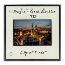 Stupell Industries Prague Travel Cityscape Architecture Painting Black Framed Art Print Wall Art, 12 x 12