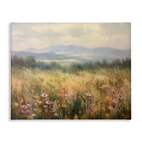 Stupell Industries Prairie Flowers & Mountains Canvas Wall Art design by LSR Creative Studio, 16 x 20