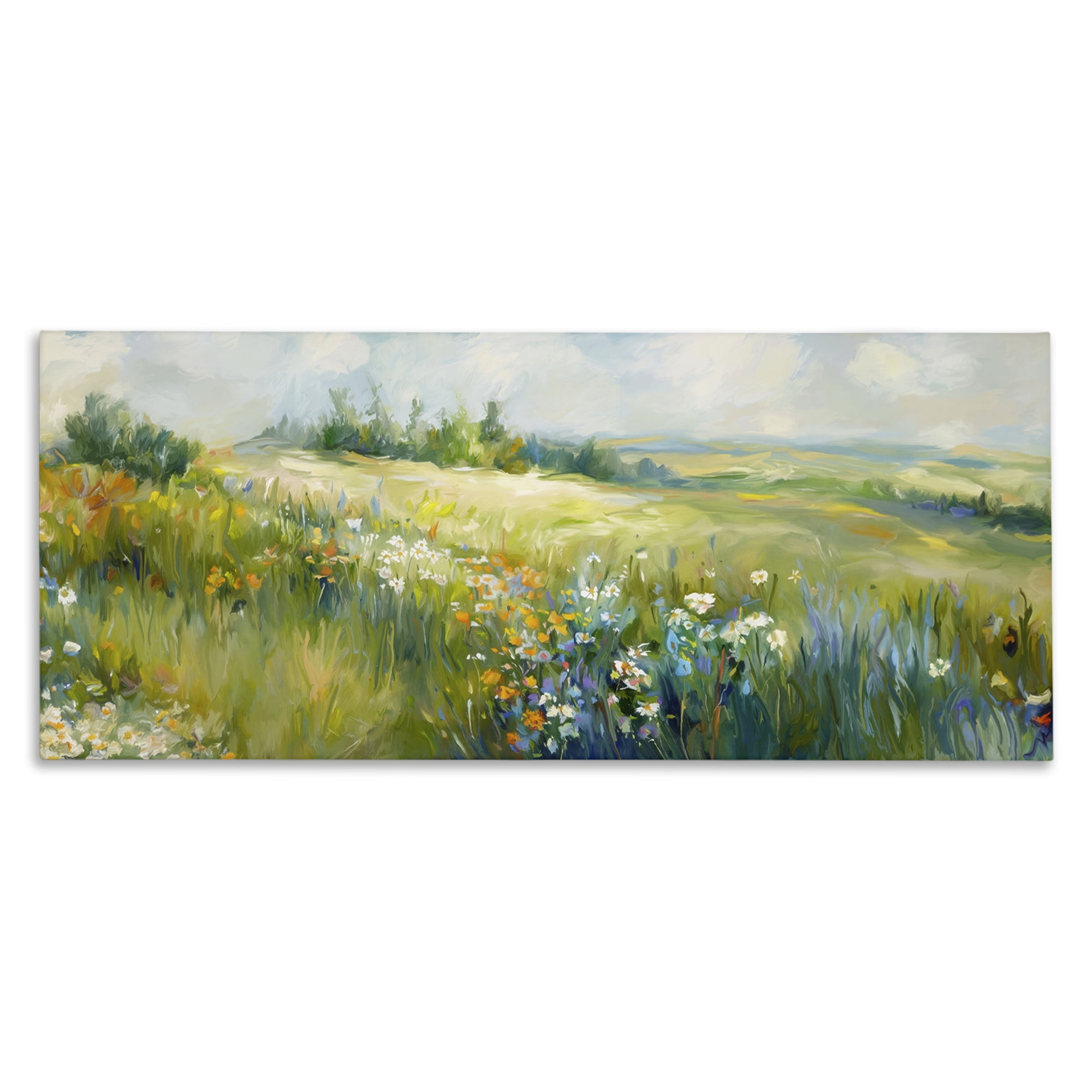 Stupell Industries Prairie Panorama Scene Landscape & Nature Painting Wrapped Canvas Art Print Wall Art, 24 x 10