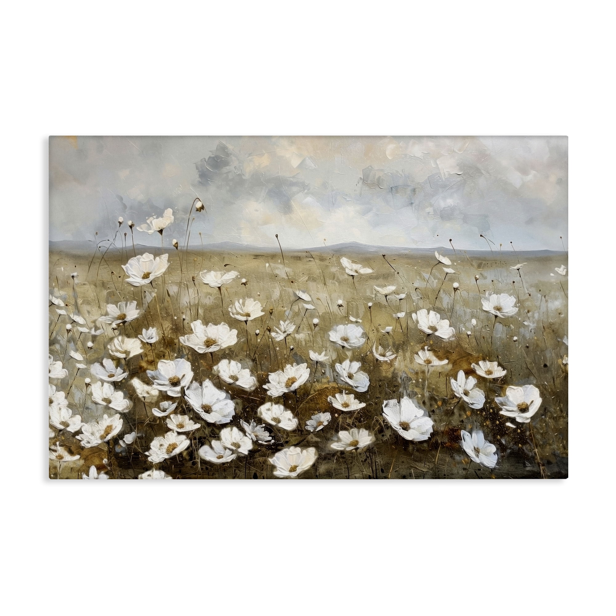 Stupell Industries Prairie Wildflower Field Landscape Painting Gallery Wrapped Canvas Art Print Wall Art, 24 x 16