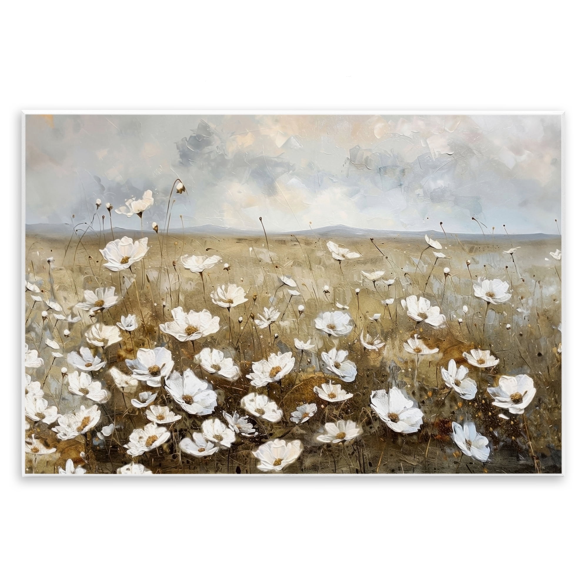 Stupell Industries Prairie Wildflower Field Landscape Painting Unframed Art Print Wall Art, 19 x 13