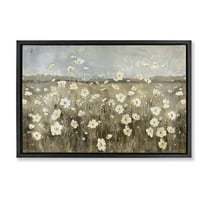 Stupell Industries Prairie Wildflower Meadow Landscape Painting Black Floater Framed Canvas Art Print Wall Art, 25 x 17