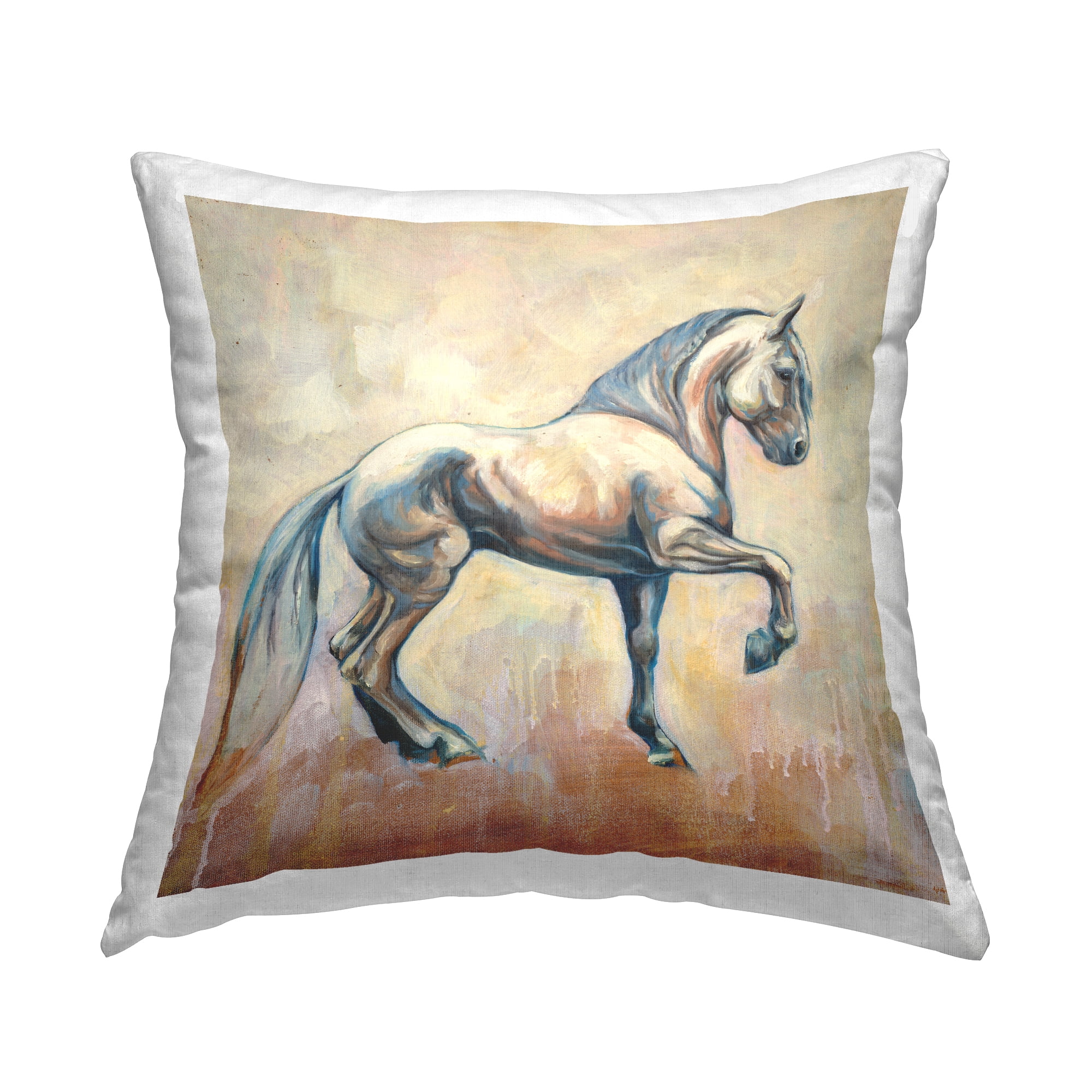 Stupell Industries Prancing Stallion Modern Drip Square Decorative Printed Throw Pillow, 18 x 18