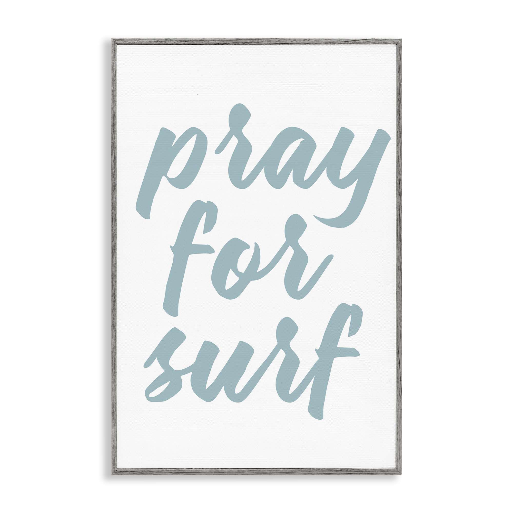 Stupell Industries Pray For Surf Typography Painting Gray Framed Art