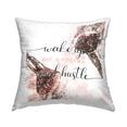 thumbnail image 1 of Stupell Industries Pray & Hustle Phrase Glam Cosmetic Brushes Design by Ziwei Li Throw Pillow, 1 of 6