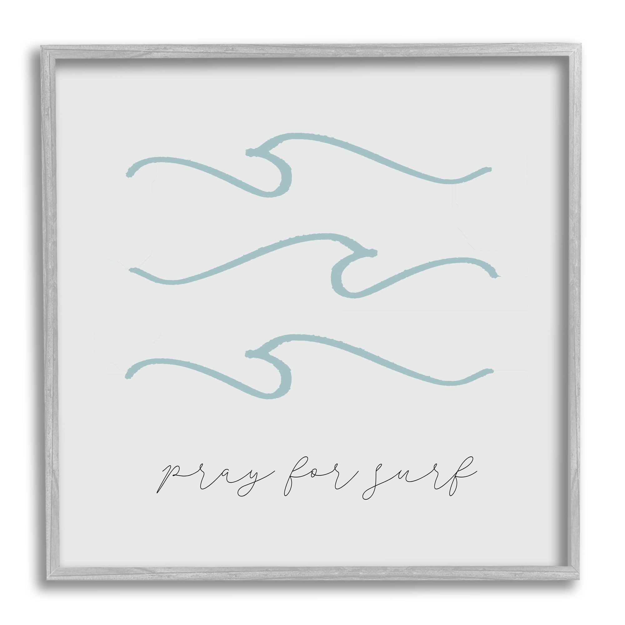 Stupell Industries Pray for Surf Nautical Beach Phrase Tranquil Waves, 24 x 24,Design by Daphne Polselli