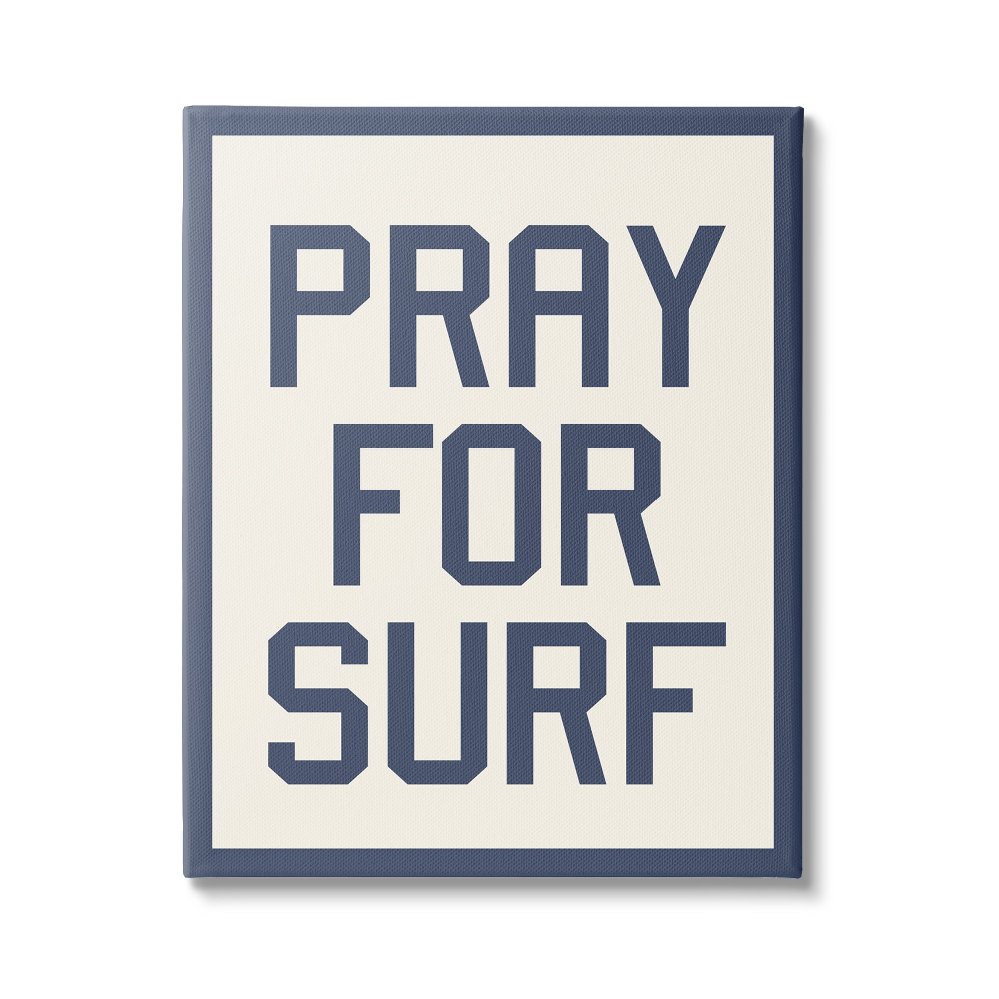 Stupell Industries Pray for Surf Phrase Nature Painting Gallery Wrapped Canvas Print Wall Art, 16 x 20