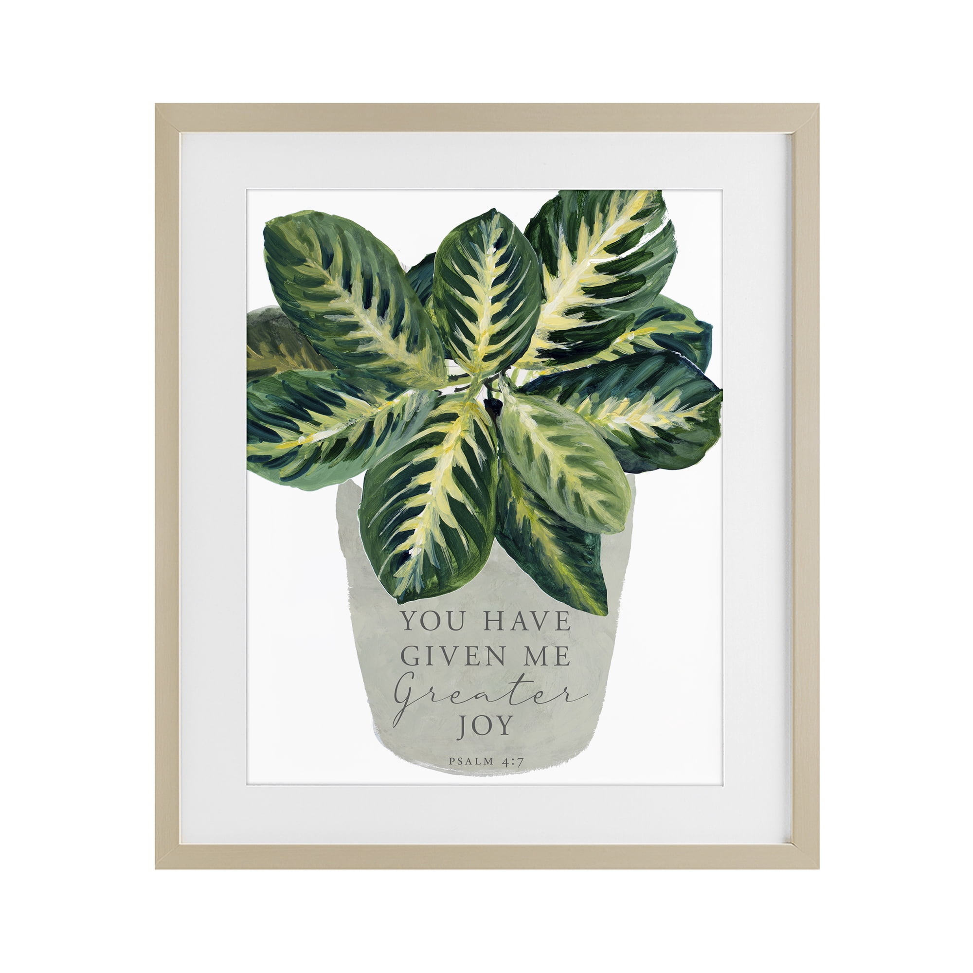 Stupell Industries Prayer & House Plant Birch Framed Print Under Glass, design by Lanie Loreth