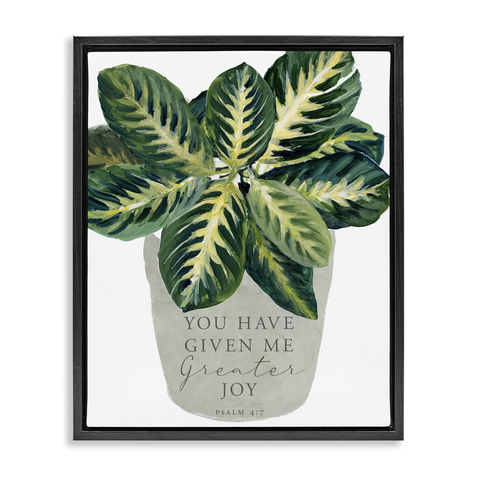 Stupell Industries Prayer & House Plant Black Framed Floater Canvas Wall Art, design by Lanie Loreth