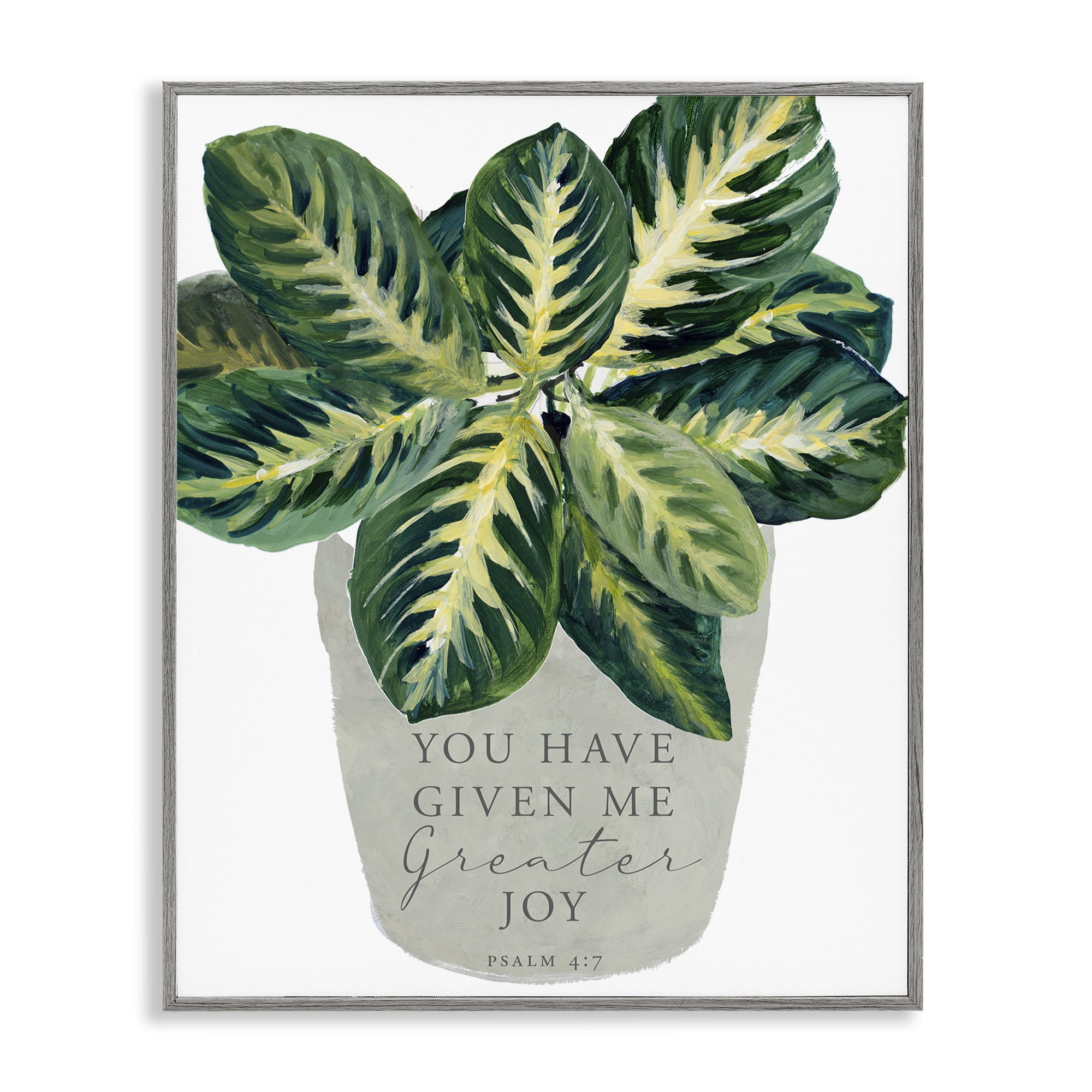 Stupell Industries Prayer & House Plant Gray Framed Giclee Art, design by Lanie Loreth