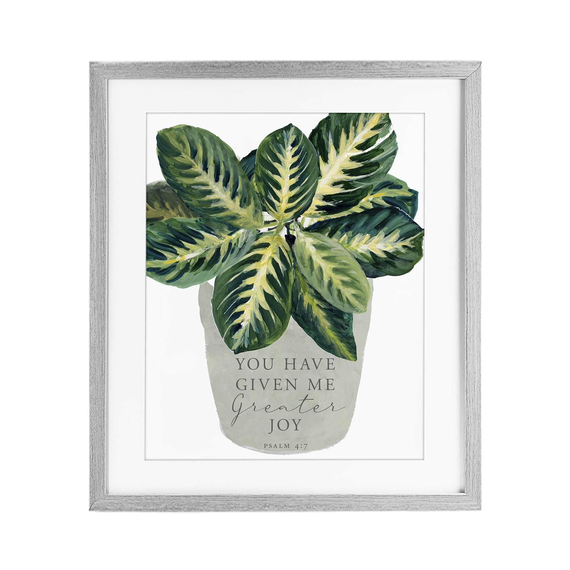 Stupell Industries Prayer & House Plant Gray Framed Print Under Glass, design by Lanie Loreth