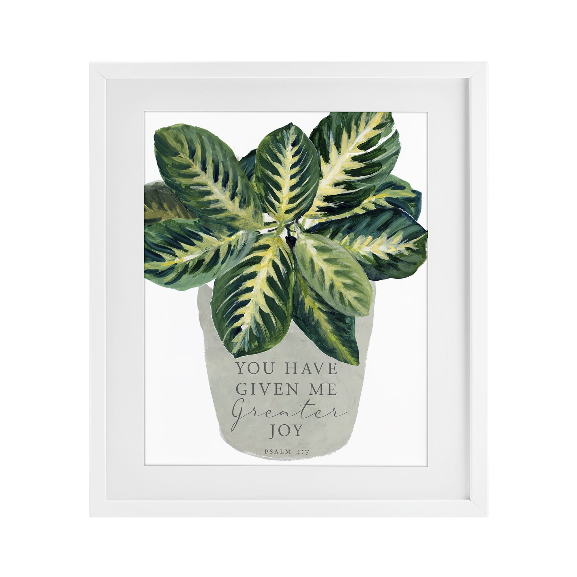 Stupell Industries Prayer & House Plant White Framed Print Under Glass, design by Lanie Loreth