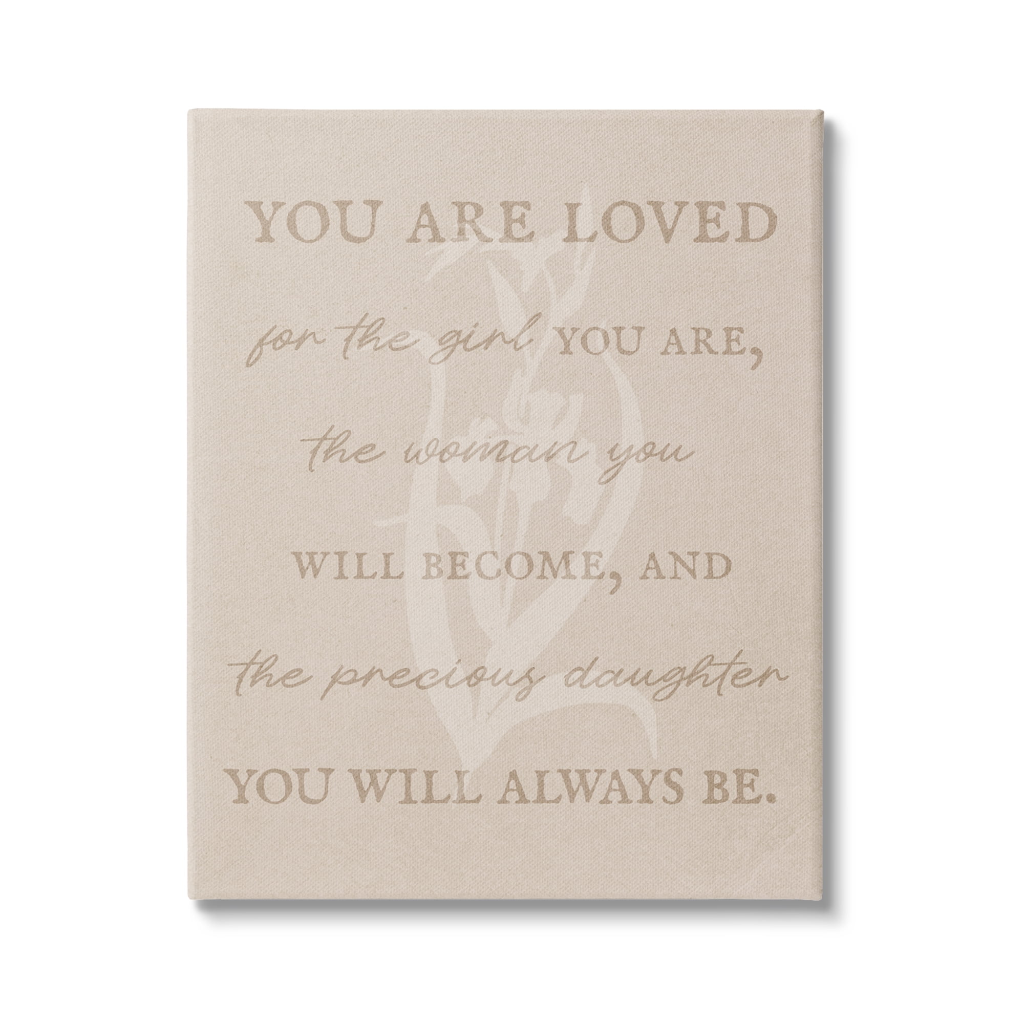 Stupell Industries Precious Daughter Family Phrase Botanical & Floral Painting Gallery Wrapped Canvas Art Print Wall Art, 24 x 30