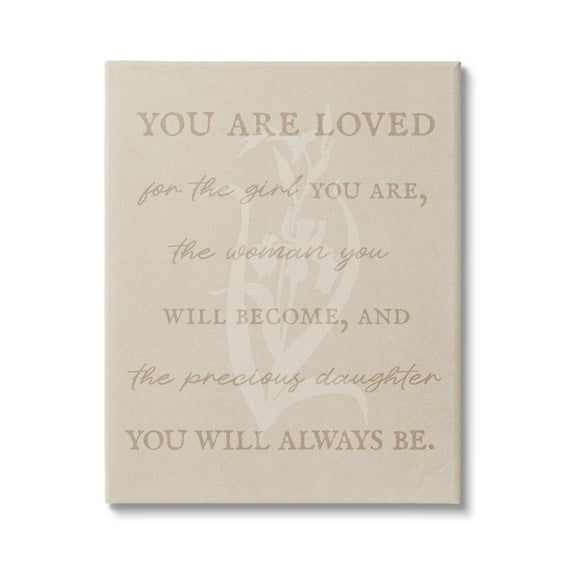 Stupell Industries Precious Daughter Family Phrase Botanical & Floral Painting Gallery Wrapped Canvas Art Print Wall Art, 30 x 40