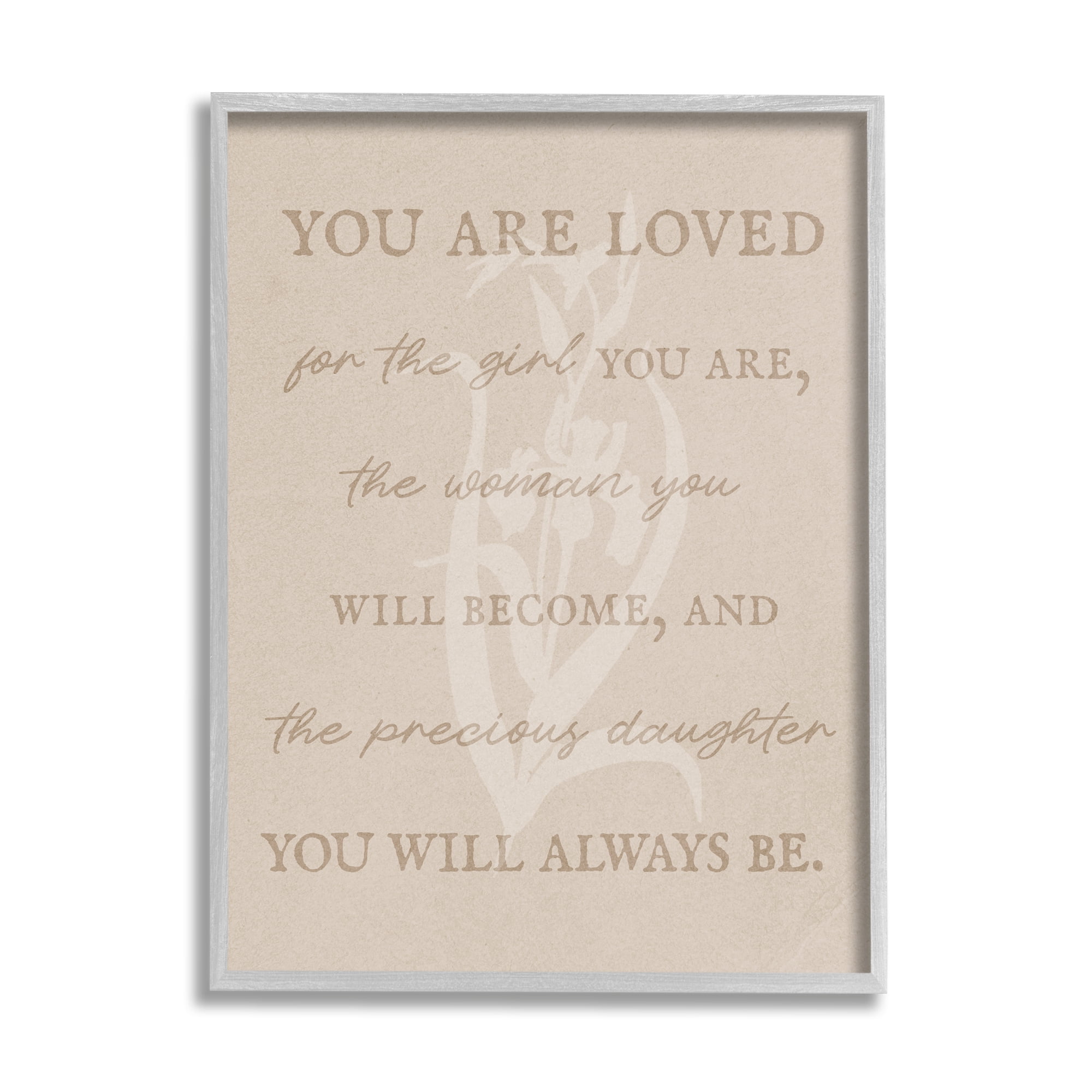 Stupell Industries Precious Daughter Family Phrase Botanical & Floral Painting Gray Framed Art Print Wall Art, 11 x 14