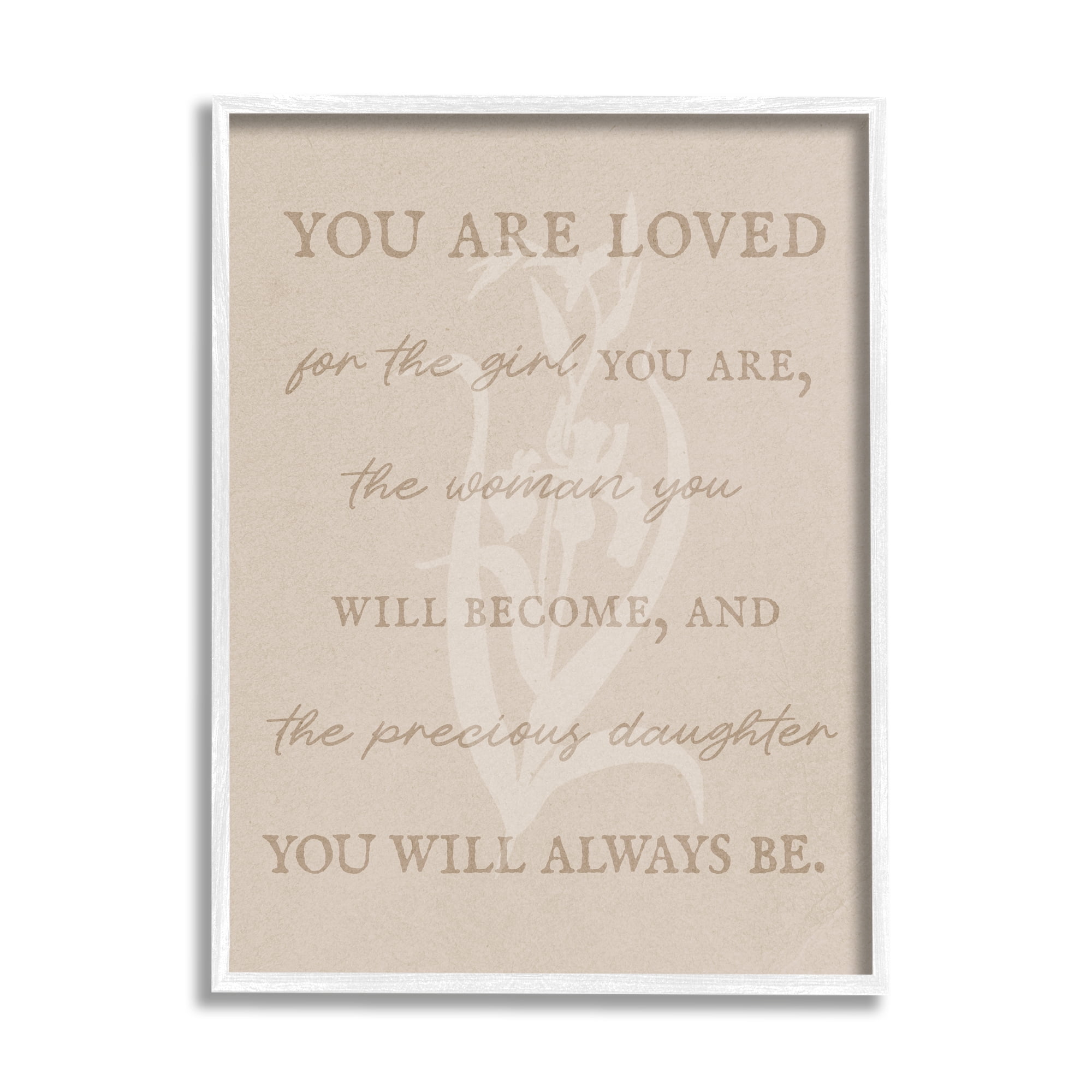 Stupell Industries Precious Daughter Family Phrase Botanical & Floral Painting White Framed Art Print Wall Art, 11 x 14