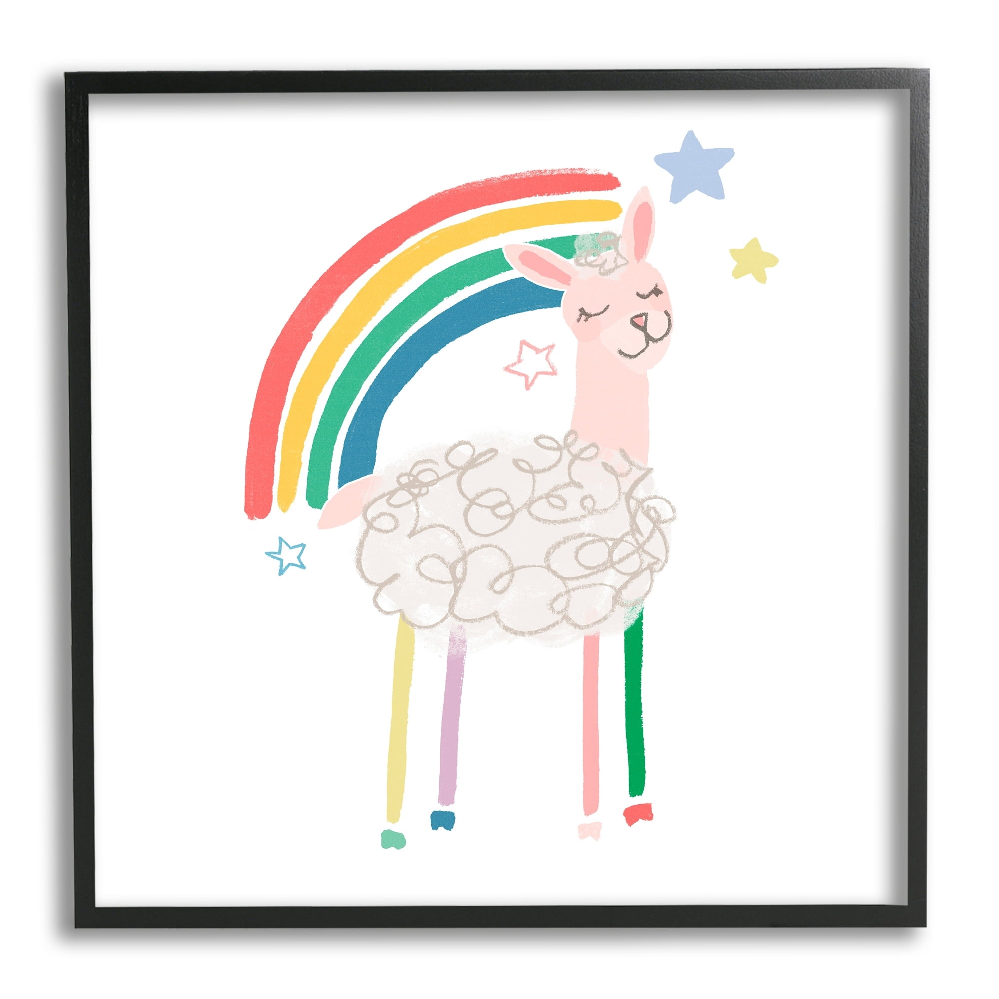Stupell Industries Precious Sheep Rainbow Stars Minimal Design , 24 x 24, Design by June Erica Vess