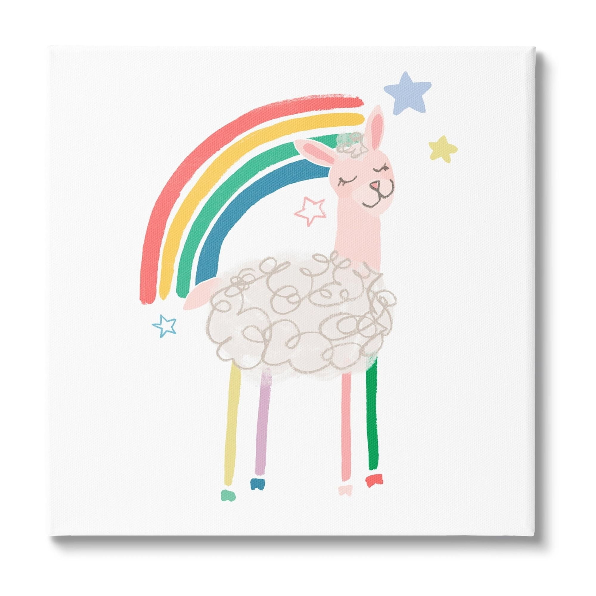 Stupell Industries Precious Sheep Rainbow Stars Minimal Design , 30 x 30, Design by June Erica Vess