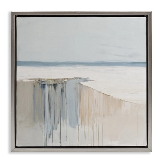 Stupell Industries Contemporary Precipice Neutral Abstraction Gray Floating Frame Canvas Art, 25 x 25, by Svetlana Aleynikova