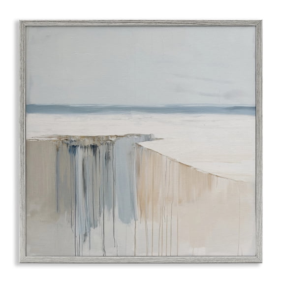 Stupell Industries Contemporary Precipice Neutral Abstraction Gray Framed Giclee Art, 24 x 24, by Svetlana Aleynikova