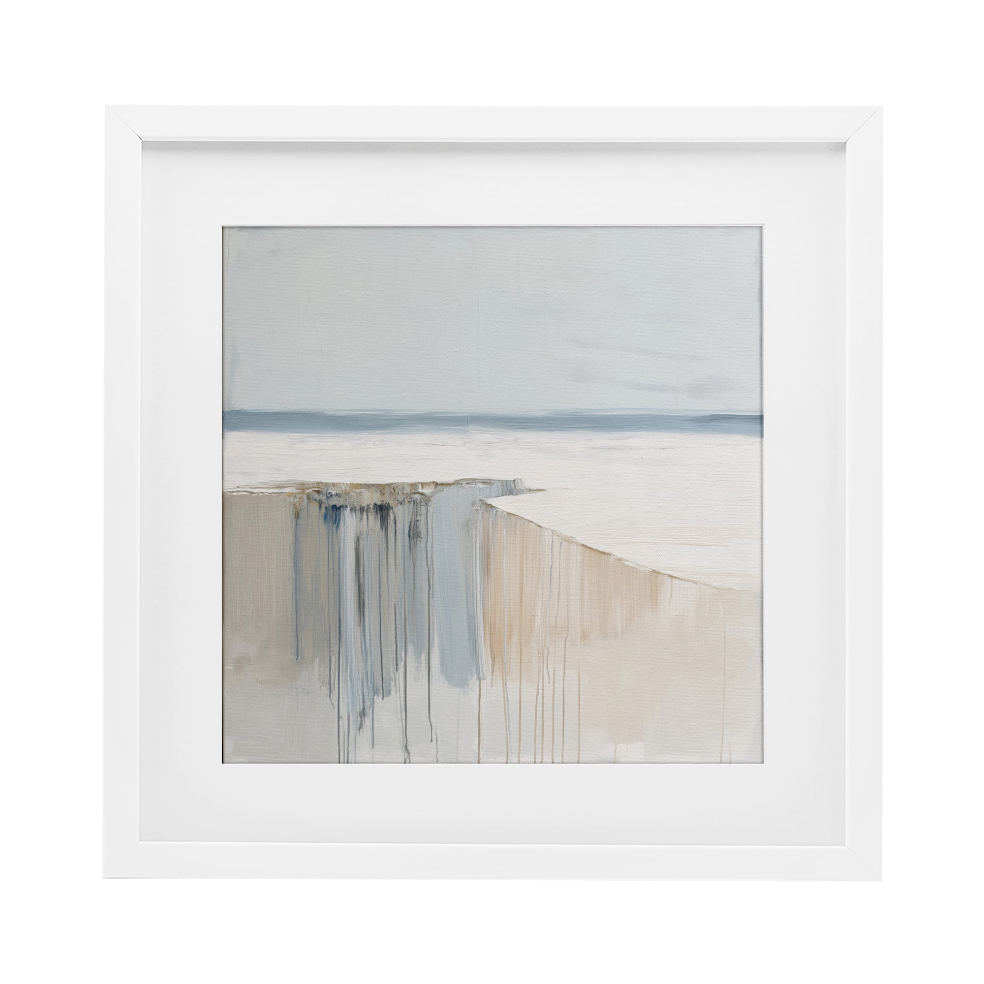Stupell Industries Precipice Neutral Abstraction White Framed Print Under Glass, design by Svetlana Aleynikova