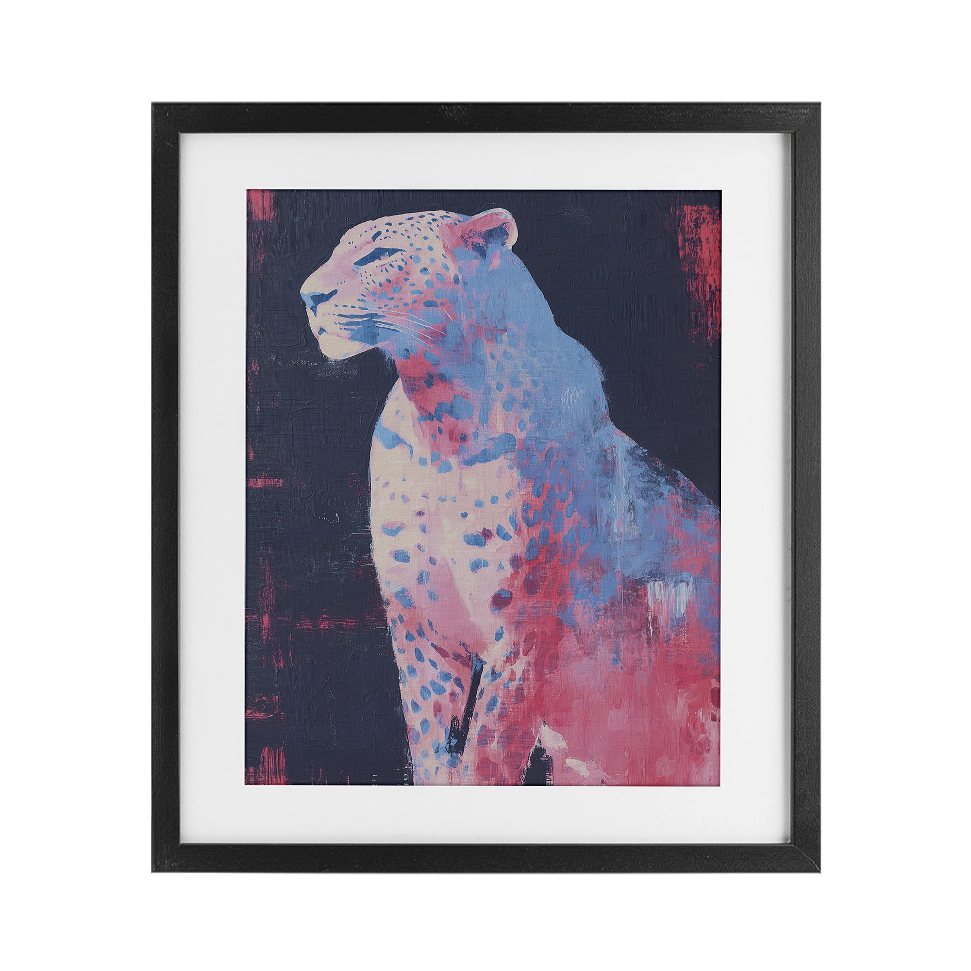 Stupell Industries Predator Pride Leopard Black Framed Print Under Glass, design by Svetlana Aleynikova