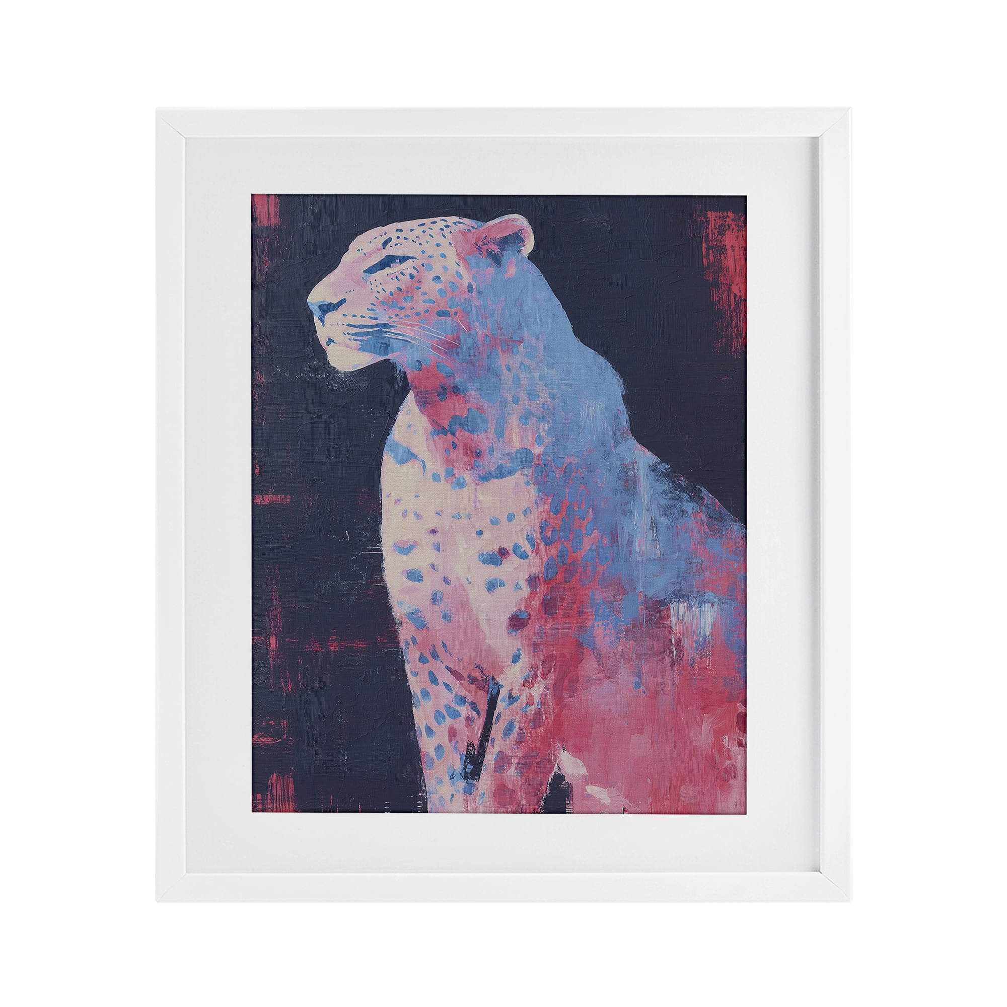 Stupell Industries Predator Pride Leopard White Framed Print Under Glass, design by Svetlana Aleynikova