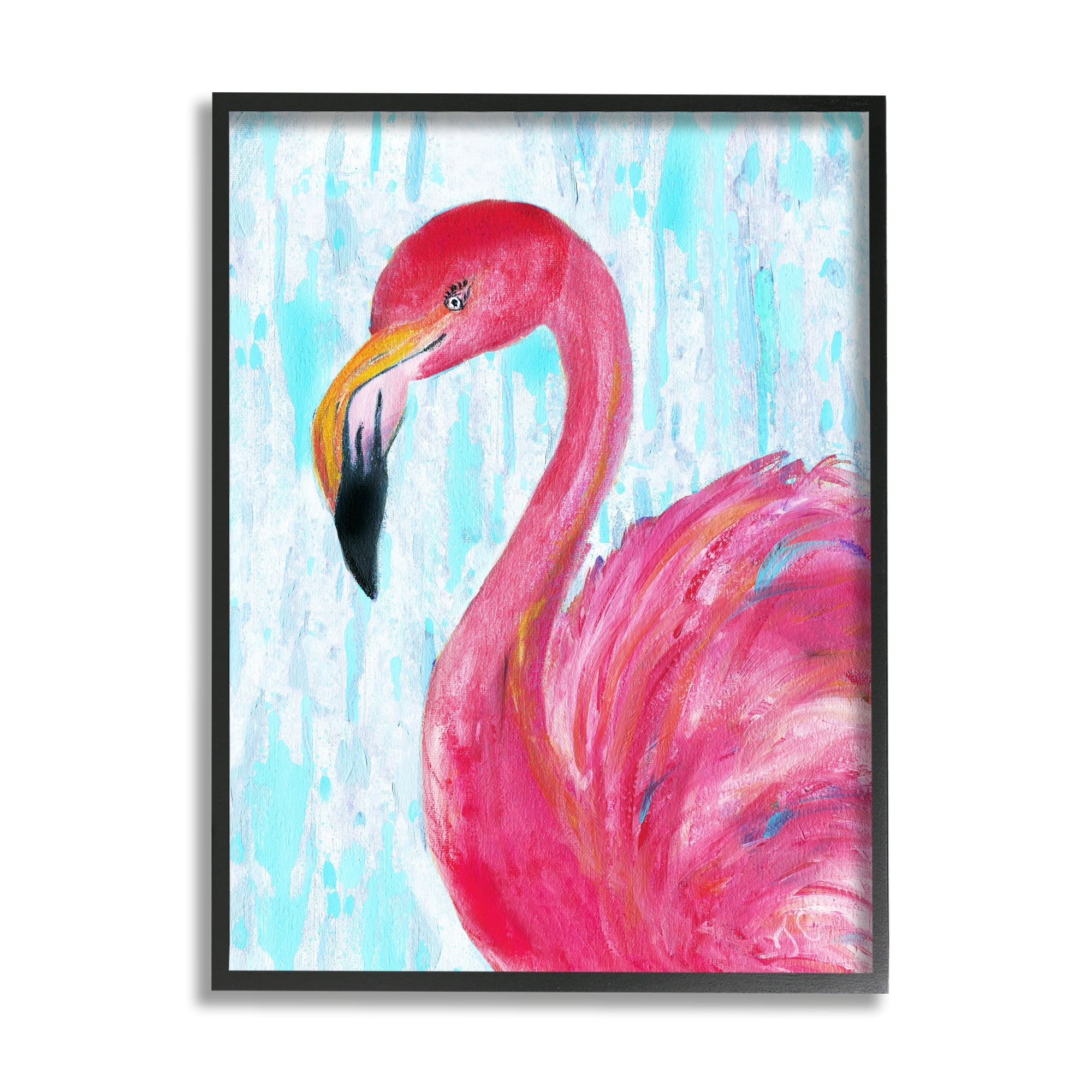 Stupell Industries Preened Glamorous Flamingo Shabby Bird Painting,24 x 30, Design by Jan Cole