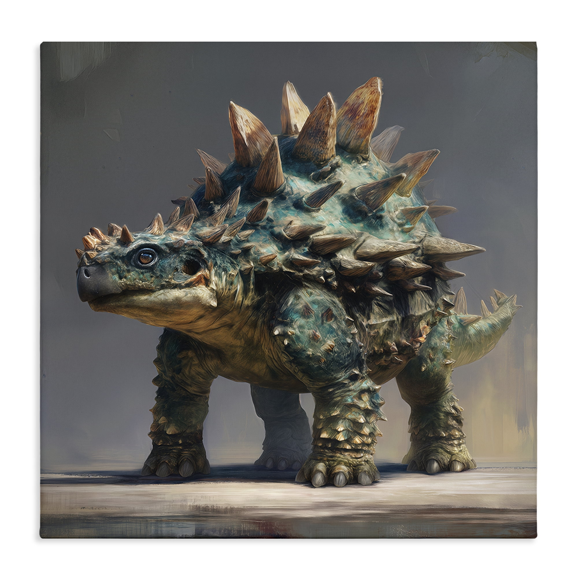 Stupell Industries Prehistoric Ankylosaurus Portrait Canvas Wall Art, design by Wumples