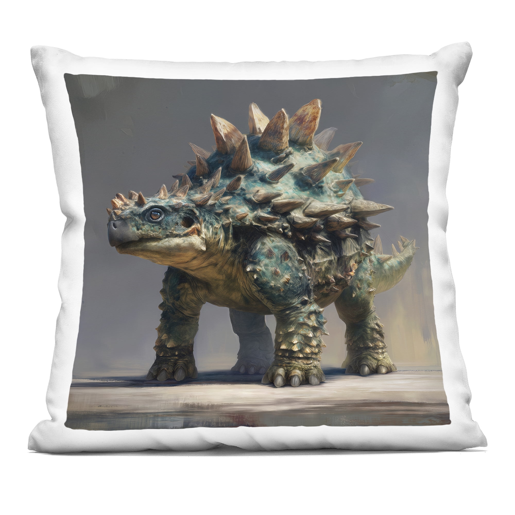 Stupell Industries Prehistoric Ankylosaurus Portrait Decorative Printed Throw Pillow, design by Wumples, 18 x 7 x 18