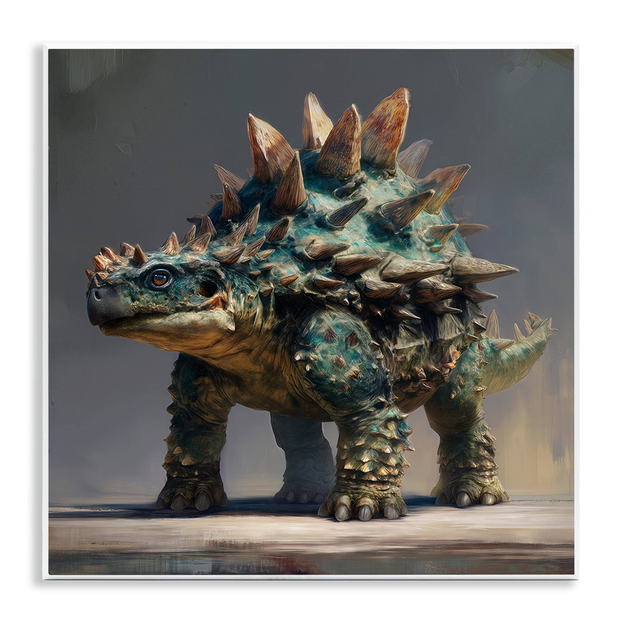 Stupell Industries Prehistoric Ankylosaurus Portrait Wall Plaque Art, design by Wumples