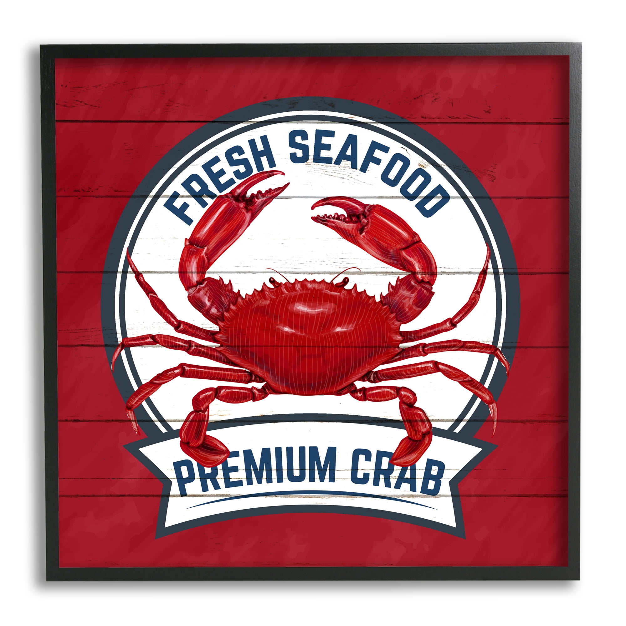 Stupell Industries Premium Crab Seafood Animals & Insects Painting Black Framed Art Print Wall Art, 24 x 24