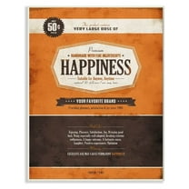 Stupell Industries Premium Happiness Inspirational Vintage Comic Book Design Wall Plaque by Ester Kay