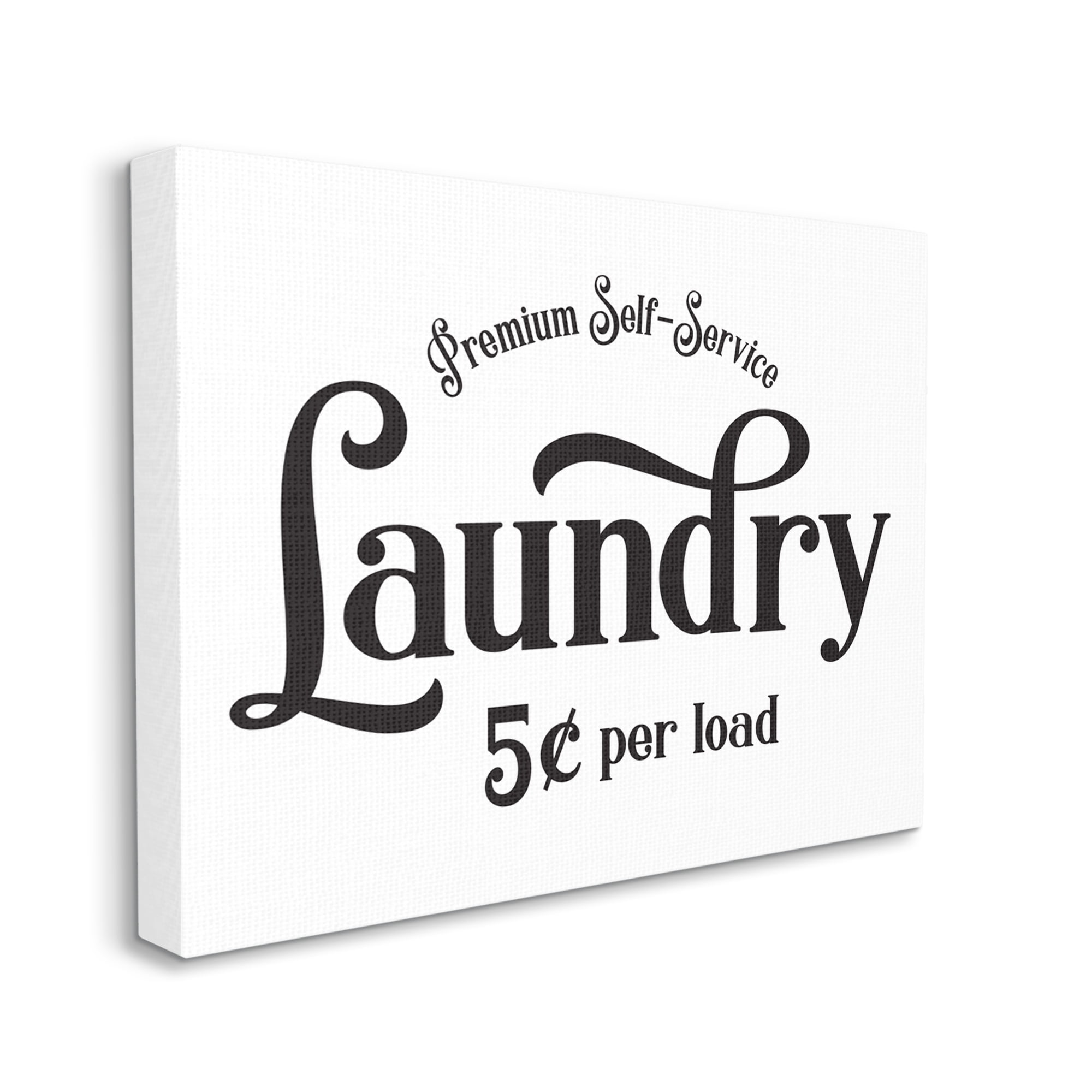 Stupell Industries Premium Laundry Sign Vintage Advertisement Minimal Typography, 24 x 30, Designed by Lettered and Lined