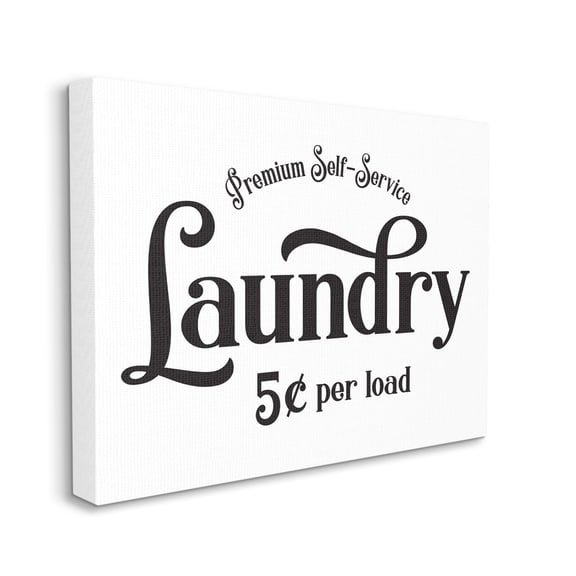 Stupell Industries Premium Laundry Sign Vintage Advertisement Minimal Typography, 24 x 30, Designed by Lettered and Lined