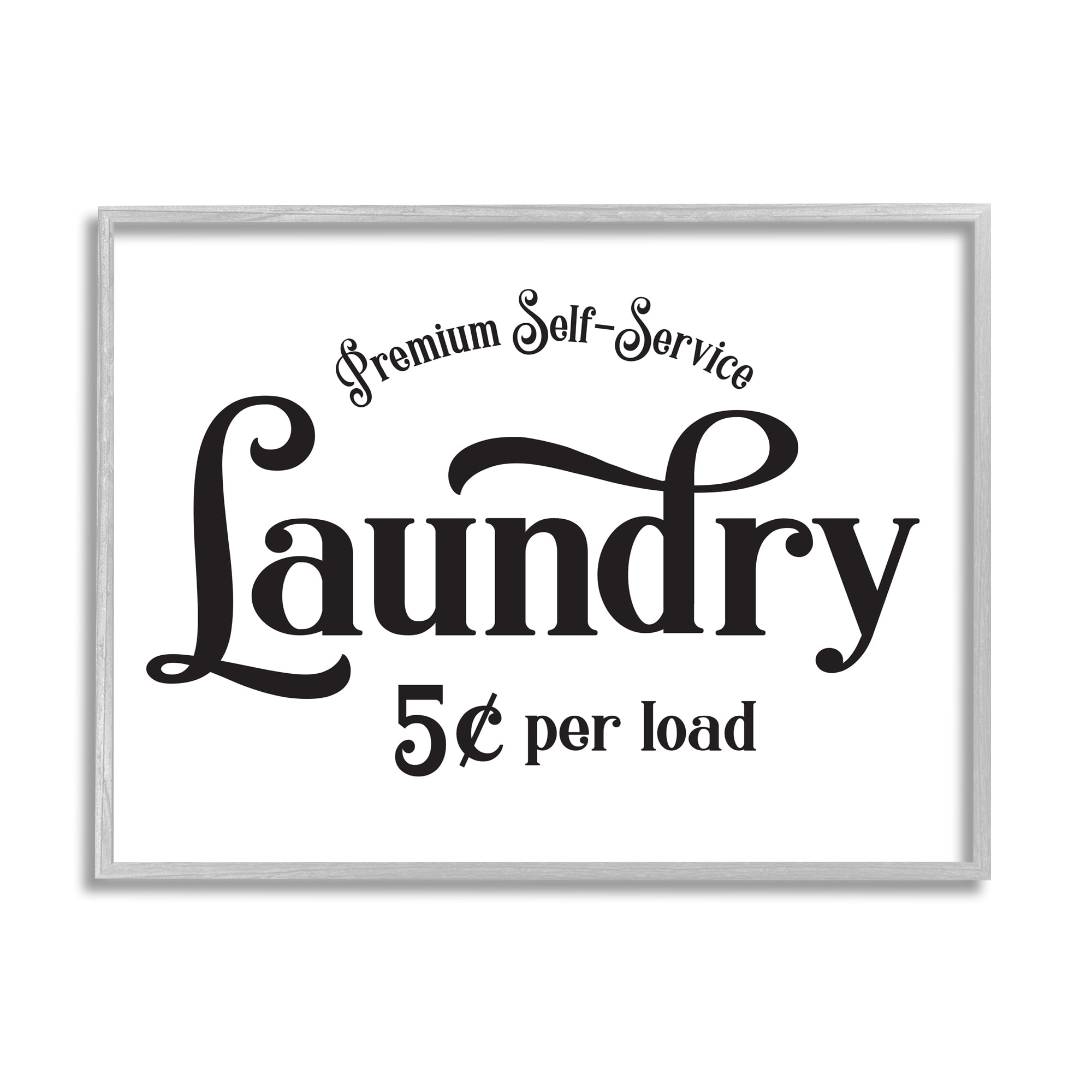 Stupell Industries Premium Laundry Sign Vintage Advertisement Minimal Typography, 24 x 30, Designed by Lettered and Lined